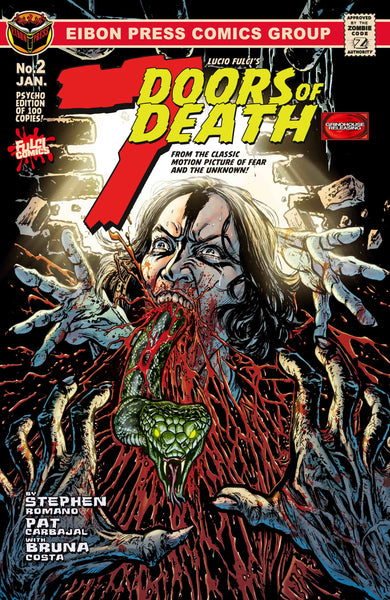 The Beyond Issue #2 Psycho Fan Set! 3 Comics With 2 Variant Covers! Plus GOLD Symbol Of Eibon Enamel Pin in custom velvet bag, 4 trading cards and MUCH MORE - Only 100 Copies!