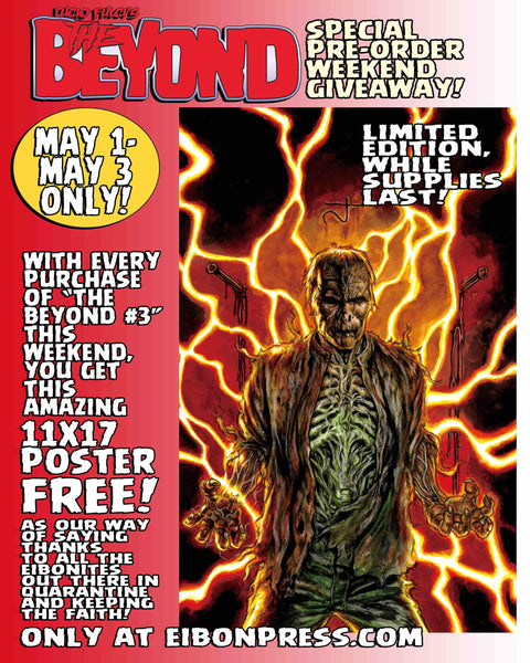 The Beyond Issue #3 Psycho Fan Set! 3 Comics With 2 Variant Covers! Plus A Full Color T-Shirt! 4 Trading Cards, Poster and MORE - LESS THAN 5 Sets Left!!