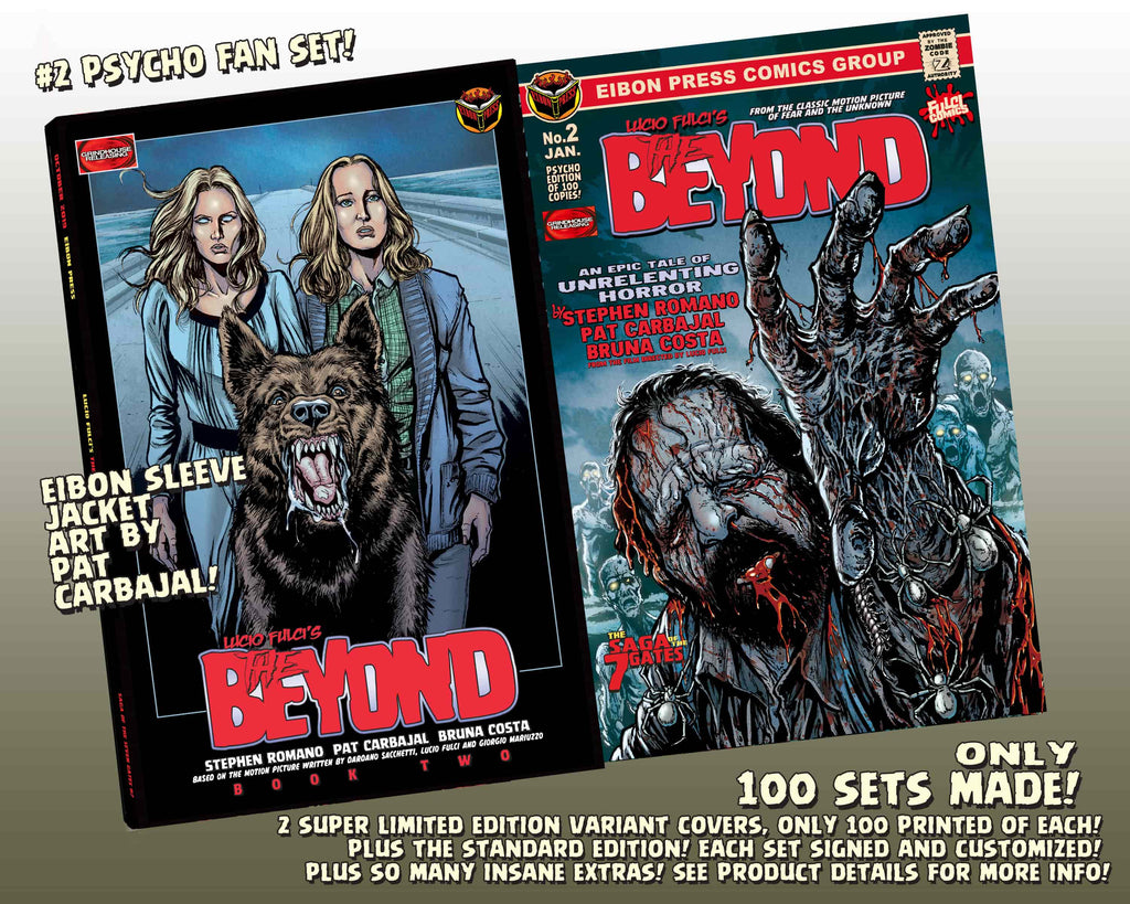 The Beyond Issue #2 Psycho Fan Set! 3 Comics With 2 Variant Covers! Plus GOLD Symbol Of Eibon Enamel Pin in custom velvet bag, 4 trading cards and MUCH MORE - Only 100 Copies!