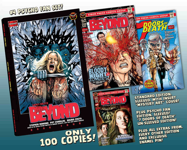 The Beyond Issue #4 Psycho Fan Set! 3 Comics With 2 Variant Covers! 5 Covers Total! Plus Enamel Pin! Trading Cards and MUCH MORE - Less Than 10 Sets Left!