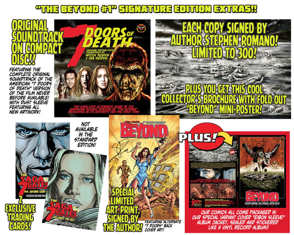 The Beyond Issue #1 Psycho Fan Set! 3 Comics With 2 Variant Covers! 2 Soundtrack CD's, plus a T-Shirt, Enamel Pin and MUCH MORE -  Only 100 Copies!