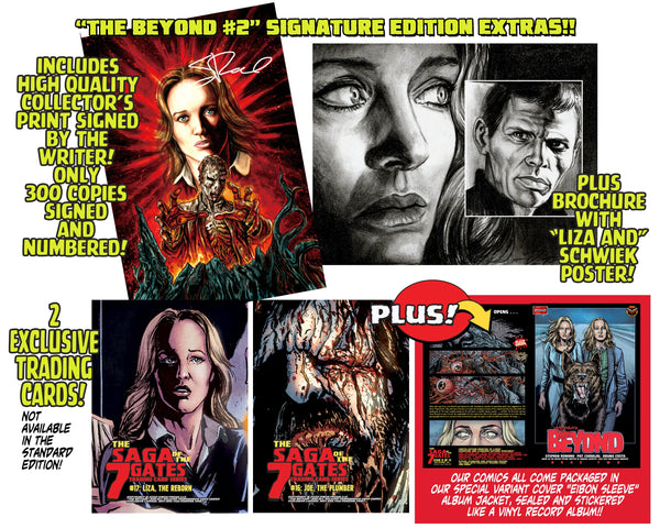 The Beyond Issue #2 Psycho Fan Set! 3 Comics With 2 Variant Covers! Plus GOLD Symbol Of Eibon Enamel Pin in custom velvet bag, 4 trading cards and MUCH MORE - Only 100 Copies!