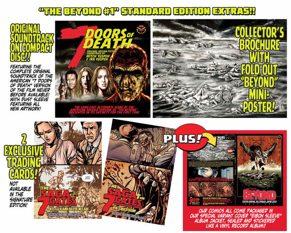 The Beyond Issue #1 Psycho Fan Set! 3 Comics With 2 Variant Covers! 2 Soundtrack CD's, plus a T-Shirt, Enamel Pin and MUCH MORE -  Only 100 Copies!