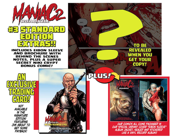 Maniac 2: ROADKILL ISSUE #3 Standard Edition! Exclusive Trading Card - Only 600 Copies!