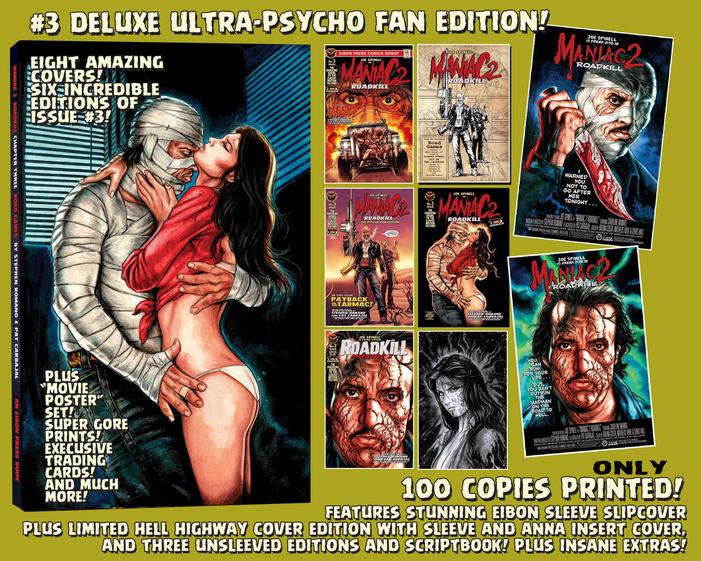 Maniac 2: ROADKILL ISSUE #3 Psycho Fan Set! 6 Books! 2 Posters! Enamel Pin! Magnet and TONS MORE!