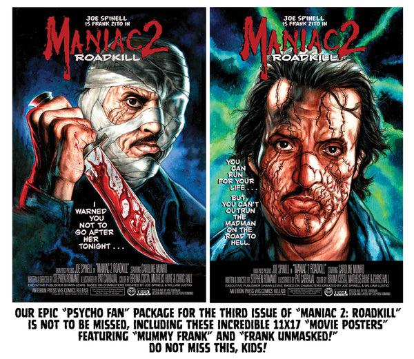 Maniac 2: ROADKILL ISSUE #3 Psycho Fan Set! 6 Books! 2 Posters! Enamel Pin! Magnet and TONS MORE!