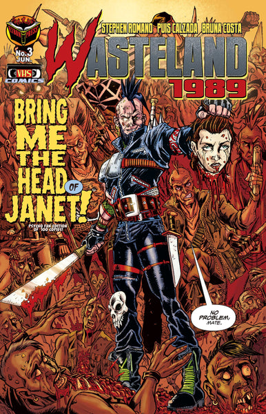 Wasteland 1989 Issue #3 Psycho Edition! 3 Comics including 120 Page Script Book! 2 Soundtrack CD's, Die-Cut Sticker, Enamel Pin, Prints and MUCH MORE - Only 100 Copies!