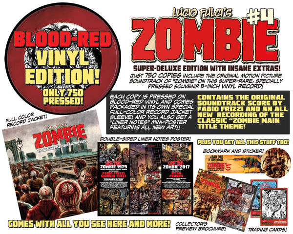 LUCIO FULCI'S ZOMBIE #4 - BLOOD RED VINYL EDITION - ONLY 750! Less than 50 copies left!