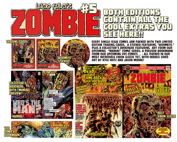 LUCIO FULCI'S ZOMBIE ISSUE #5: Zombie vs Shark Flash Back Poster Edition! - SIGNED