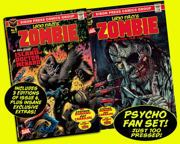 Zombie Issue #6 Psycho Fan Three Comic Personalized Set - Only 100 Copies!