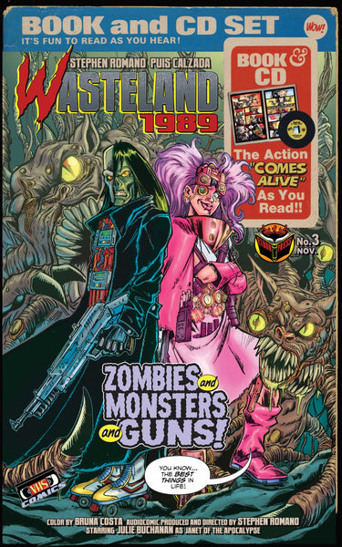 Wasteland 1989 Issue #3 Psycho Edition! 3 Comics including 120 Page Script Book! 2 Soundtrack CD's, Die-Cut Sticker, Enamel Pin, Prints and MUCH MORE - Only 100 Copies!