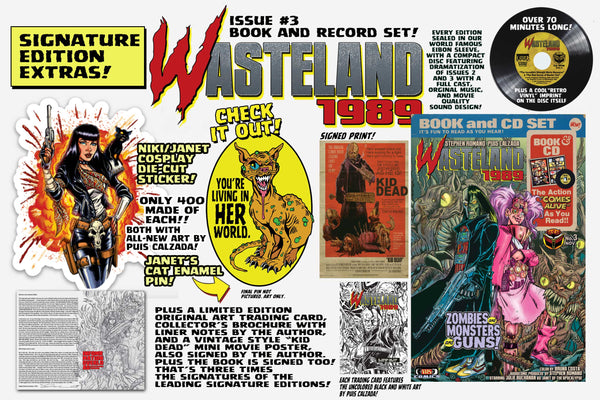 Wasteland 1989 Issue #3 Signature Edition! With Soundtrack CD, Die-Cut Sticker, Enamel Pin and MORE - Only 300 Copies!