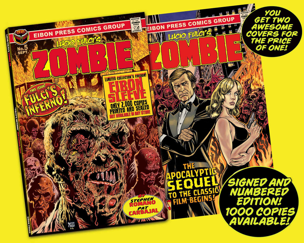 LUCIO FULCI'S ZOMBIE ISSUE #5: Zombie vs Shark Flash Back Poster Edition! - SIGNED