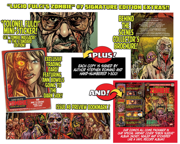 Zombie Issue #7 Signature Sleeved Edition! Exclusive Trading Card & Sticker- Only 300 Copies!